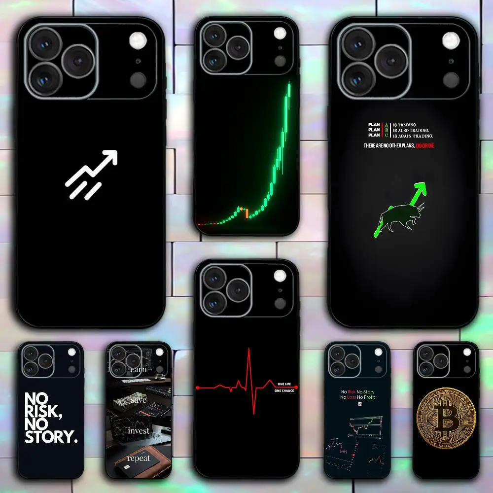 

Money Trading Day Trader Risk Rich For iPhone 17,16,15,14,13,12,11Pro,X,XS,Max,XR,Plus,Mini Silicone Phone Case Black Shockproof