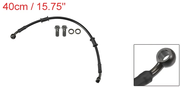 Motoforti 90 cm Motorrad geflochtener hydraulischer Bremsleitung Ölschlauch Schwarz Armeegrün 1 Set – Detail 12