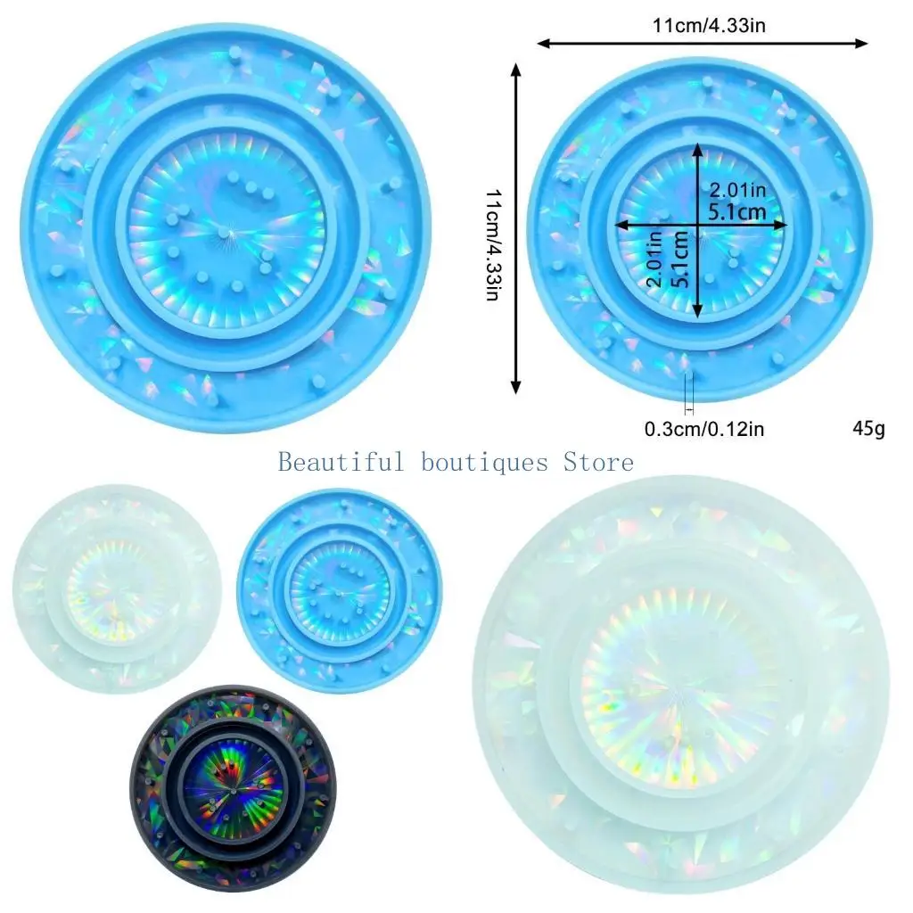 U4LF Light Wind Turntable Pendant Drop Glues Mold Keychain Wall Hanging Decorative Holographical Silicone Mold
