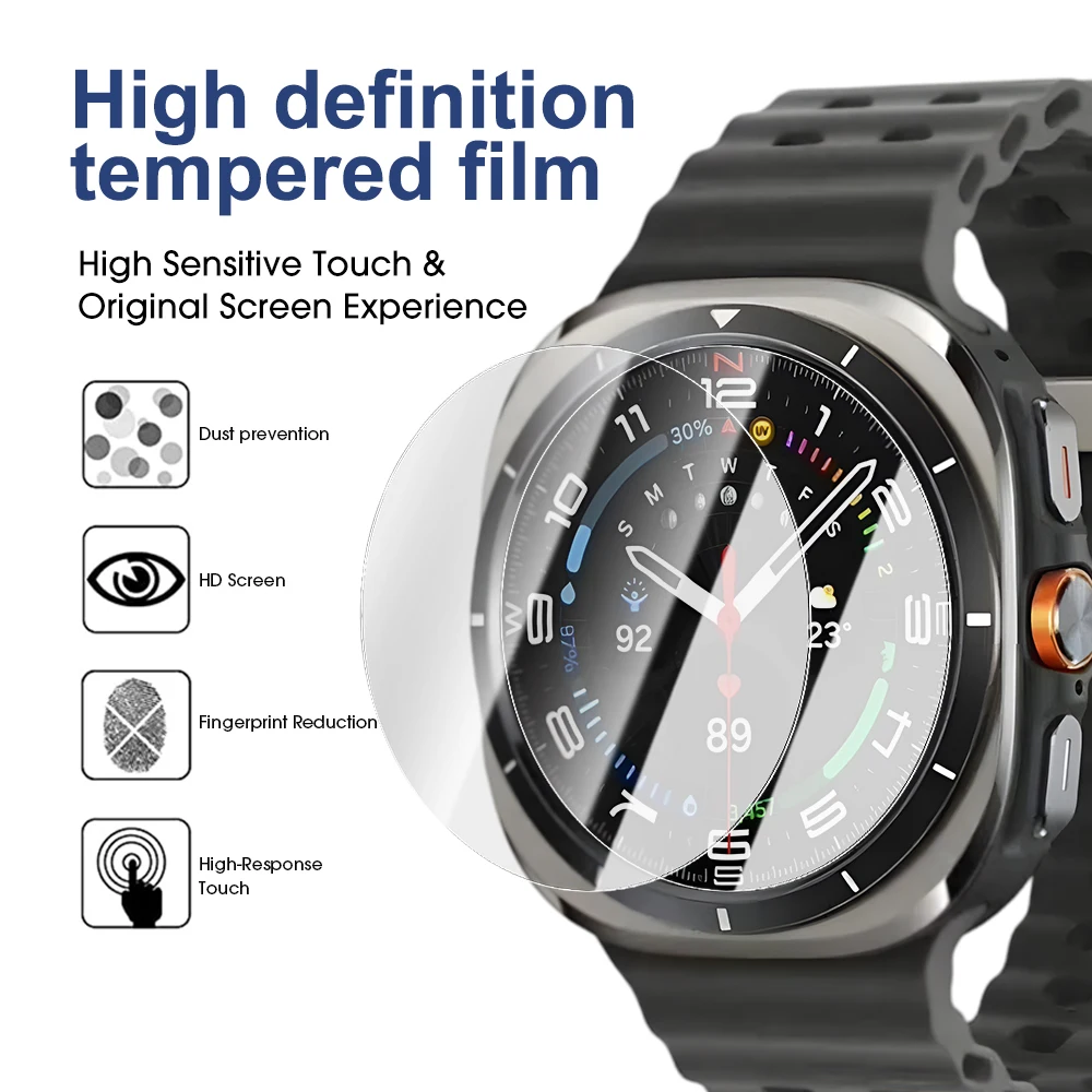 Screen Protectors for Samsung Galaxy Watch 8 7 6 5 4 46mm 40mm 44mm 47mm Classic Tempered Glass for Galaxy Watch 7 8 Ultra Cover