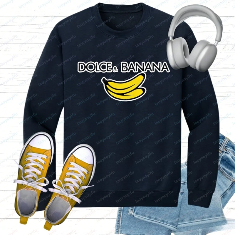 Dolce & Banana Kazak Komik Moda Mizah Kış Giysileri Kadın Streetwear Kadın Büyük Boy Hoodie Y2k Giysileri Harajuku Tops