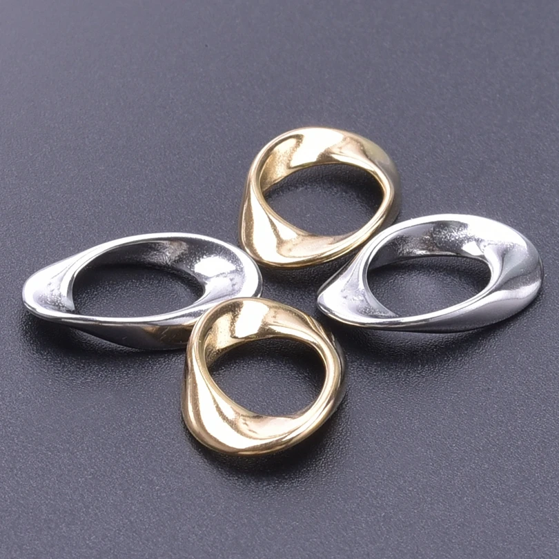 7pcs/Lot Stainless Steel Irregular Geometry Pendant Circular Hollow Out Gold Plated Charms Used To Making Necklace Accessories