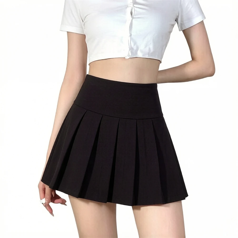 Vintage Black Pleated Skirt Women Kawaii High Waist Mini Skirts Korean Fashion School Uniform Harajuku Streetwear Spring