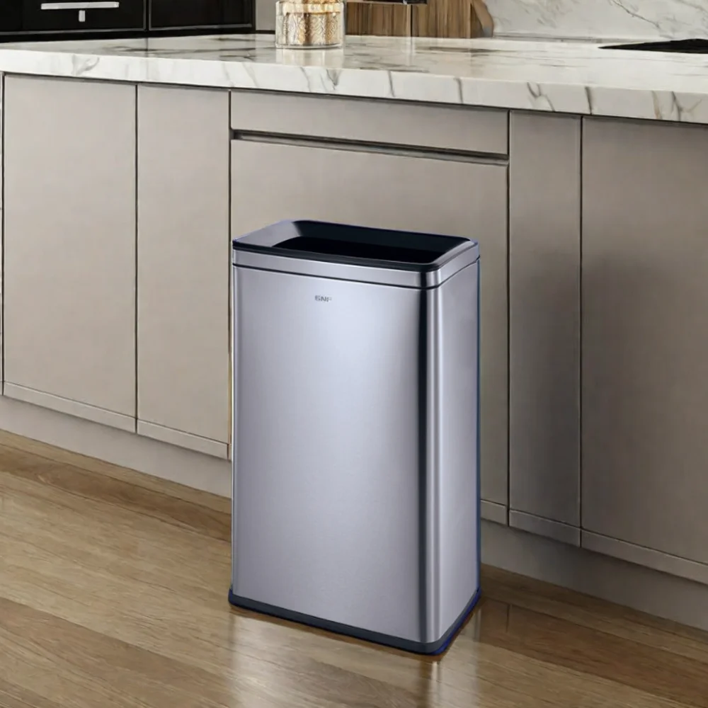 

40L stainless steel rectangular indoor trash bin, kitchen trash bin, hotel and restaurant supplies