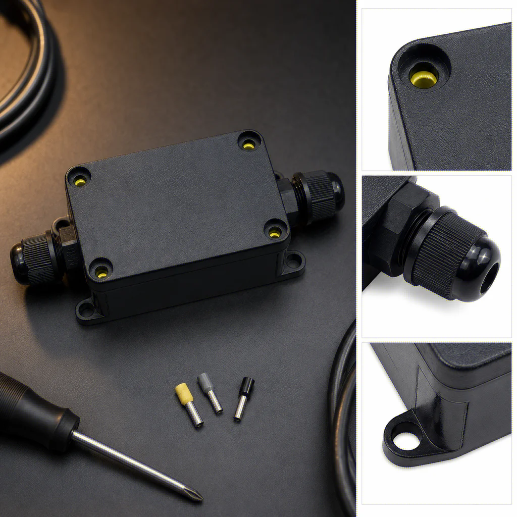 New Outdoor Sealed Waterproof Junction Box with Terminal Mini-type IP66 Plastic Black Waterproof Plastic Box Junction Box