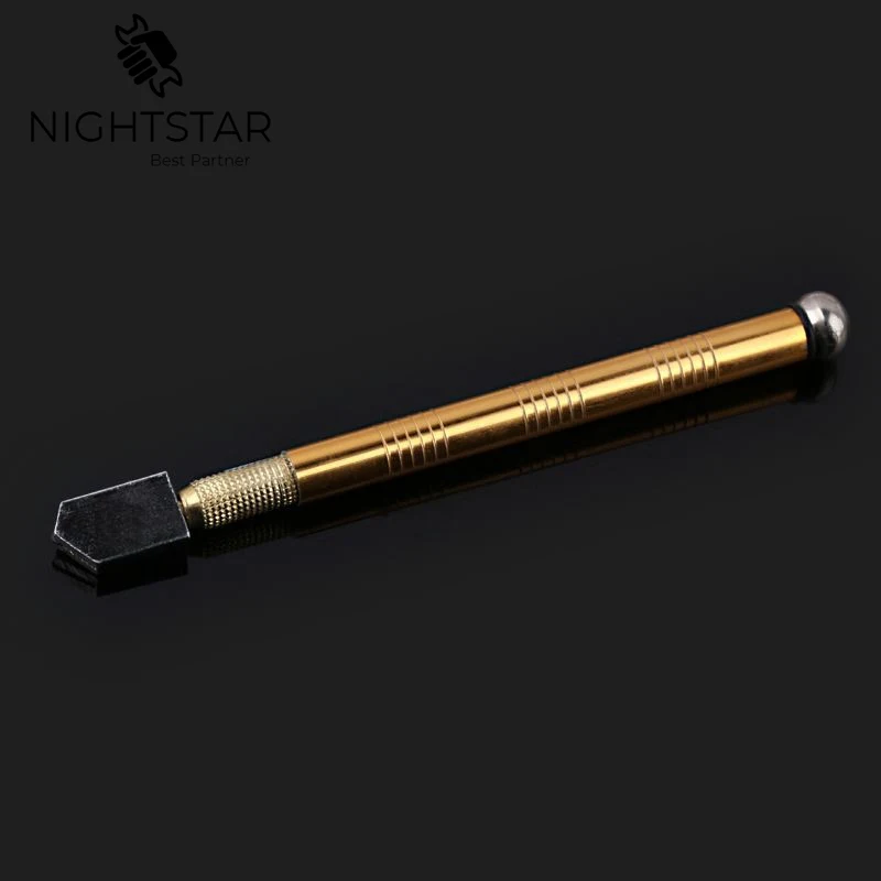 Glass Cutter Diamond Tip Steel Blade Cutting Tool Oil Feed Glass Cutter Antislip Metal Handle 175mm For Hand Tool Glass Cutting