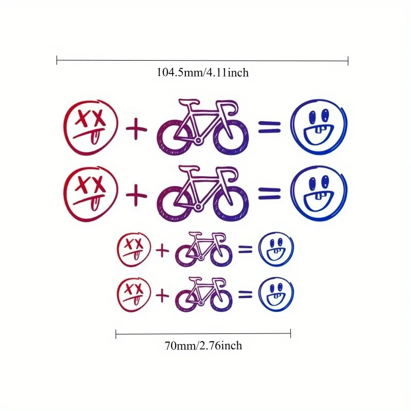 

4pcs/set Happy Face Bike Stickers Universal Road Bike Motorcycle Car Decals Fun Holiday Gift Idea