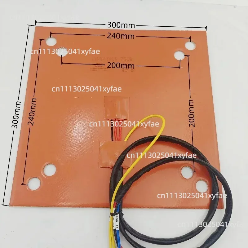 Silicone Heater Pad 110/220V 750W 3D Printer Bed Heated Mat with NTC3950 100K Thermistor