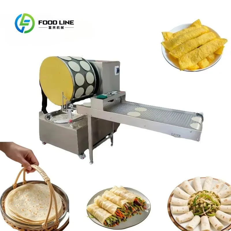 Automatic Pastry Pancake Spring Roll Wrapper Making Machine High Efficiency Food Grade Stainless Steel Commercial Use
