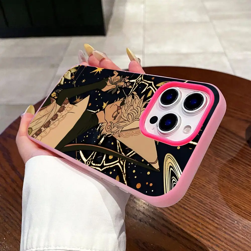 Funda para Teléfono Witch Hat Atelier Qifrey para iPhone 17 16 15 14 13 12 11 Air Pro Max Plus, Carcasa de Gel de Doble Capa Color Rojo Rosa