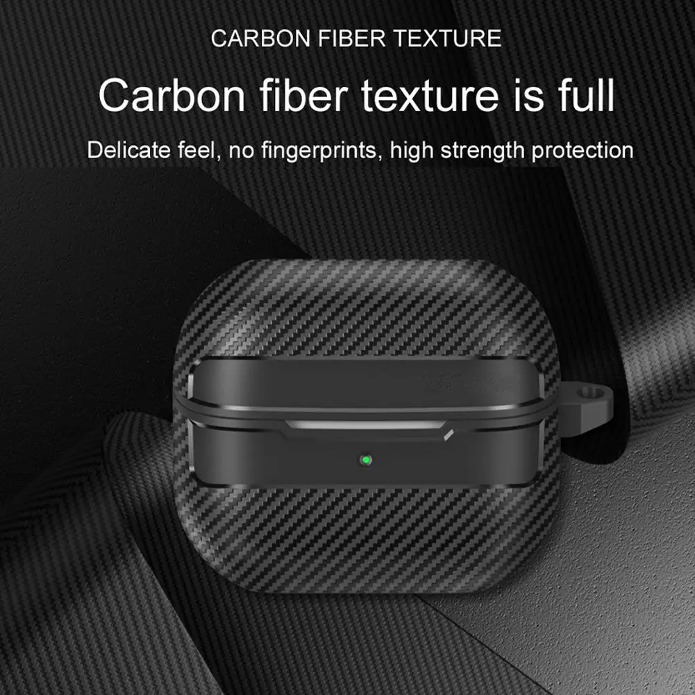 Carbon Fiber Texture Earphone Protective Case For Samsung Buds 3Pro Transparent TPU Silicone Anti Drop Shockproof Protector Case