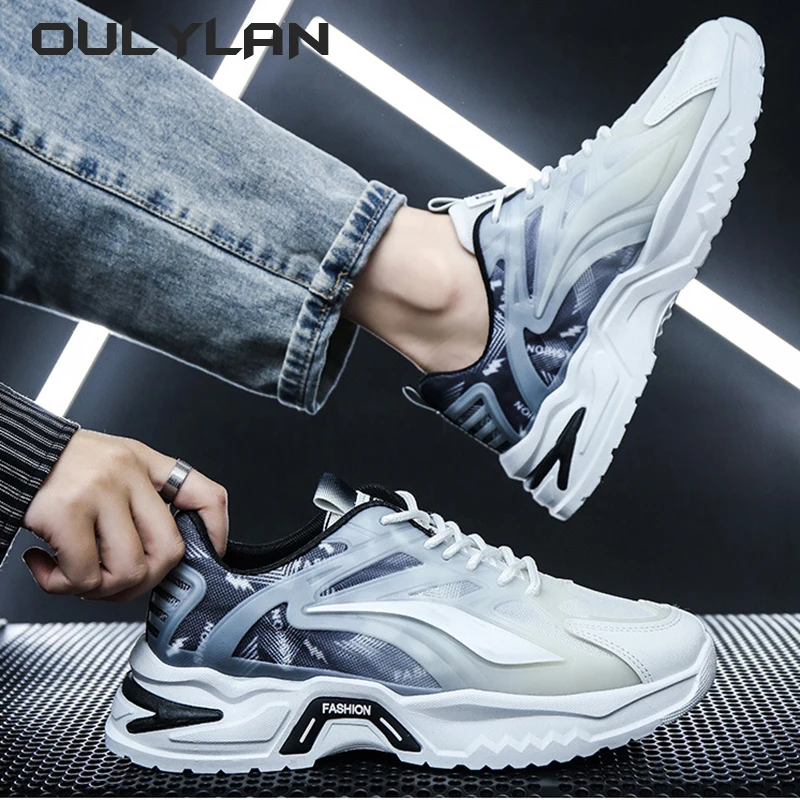 NEW Men's casual outdoor sports soft and comfortable microfiber leather anti-skid and wear-resistant trendy running shoes