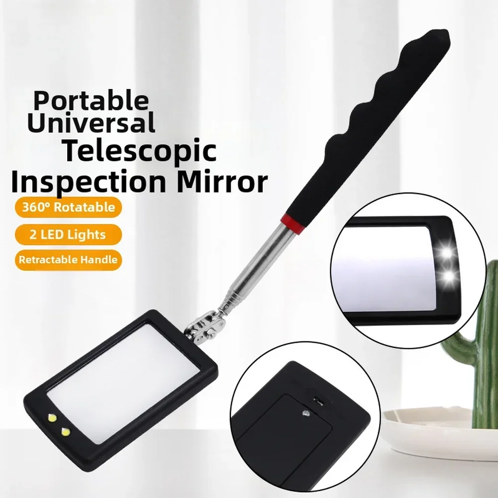 LED Inspection Mirror Telescopic Mirror AS SHOWN Bright LED Light Inspection Mirror Inspection Mirror ABS Construction