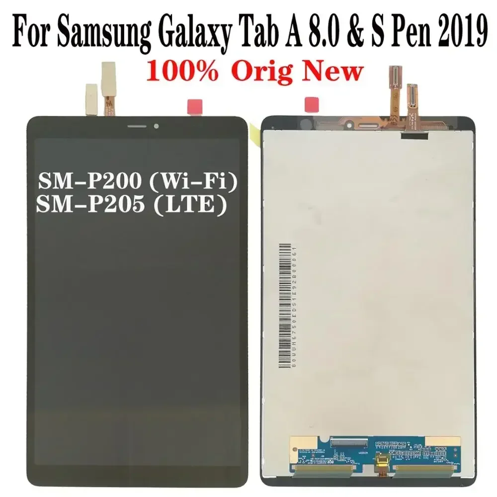 Shyueda New For Samsung Galaxy Tab A 8.0 & S Pen 2019 SM-P200 (Wi-Fi) SM-P205 (LTE) LCD Display Touch Screen Digitizer