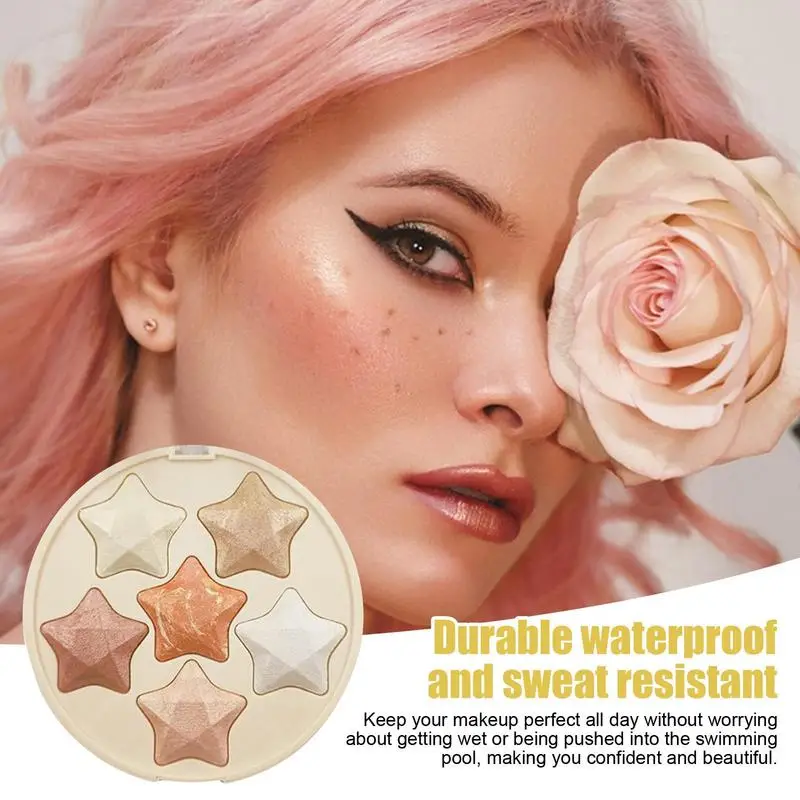 Highlighter Powder Sweatproof Shimmer Powder Palette Face Make-Up For Perfect Nose For Home Working Traveling Gathering Shopping