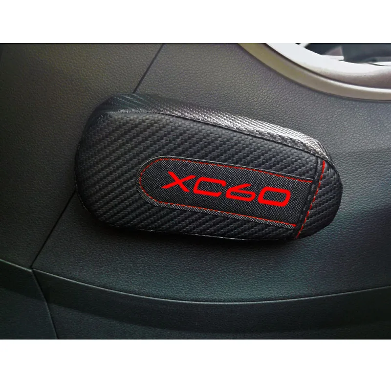 For VOLVO Xc60 1pc Carbon Fiber Leather Auto Leg Cushion Knee Pad Car Door Arm Pad Car Accessories Vehicle Protective