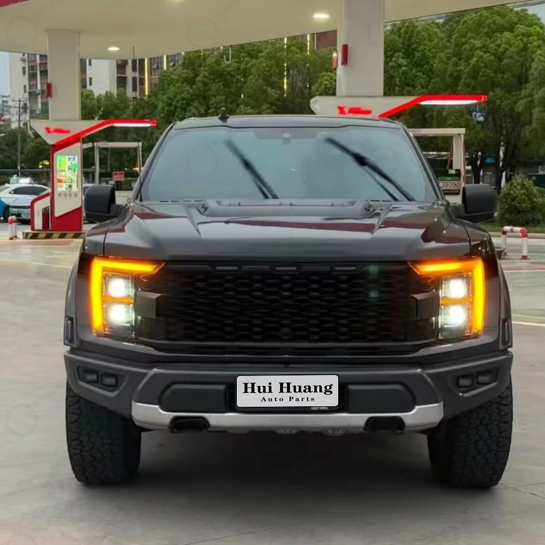 Automotive Parts for  F150 2015-2021 Year Upgrade 2022 Raptor Appearance Look Bumper Grille Hood Fender Lights