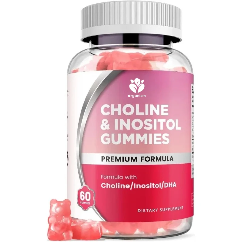Gominolas de inositol de colín prenatal DHA vitaminas prenatales, apoyan la inmunidad y la salud general, gominolas con sabor a fresa