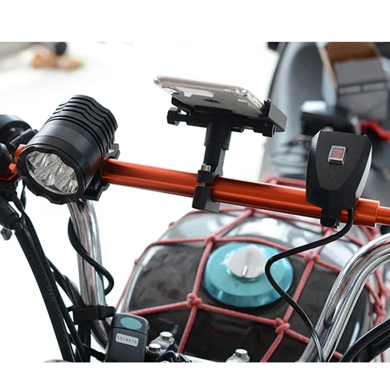 Moto Aluminum Alloy Extension Handlebar Balance Bar Electric Car Bibcock Multi-function Headlamp Bracket Motorcycle Modified