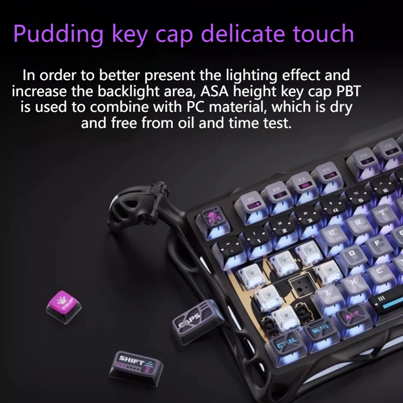 75k1Pro Wireless Gaming Keyboard Tri-Mode Aluminum Alloy Body Hollow Design Gasket Structure Long Endurance Mechanical Keyboard