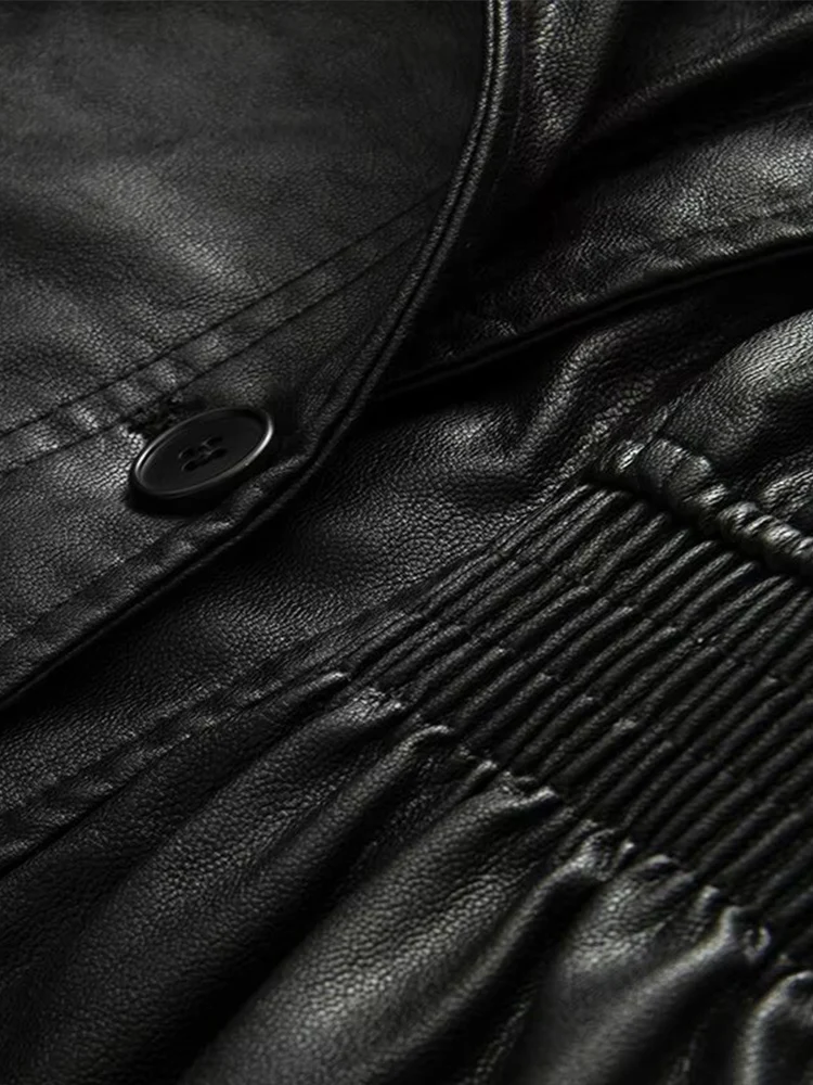 ملابس نسائية خريفية جديدة على الطراز الأوروبي والأمريكي سترة جلدية عصرية فرنسية راقية فضفاضة ضيقة