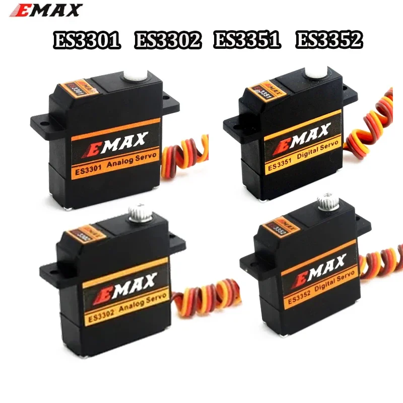 EMAX ES3301 ES3351 ES3302 ES3352 9 мм 4,8-6 В аналоговый/цифровой сервопривод с металлической шестерней для RC планера Rc Самолет RC Дрон