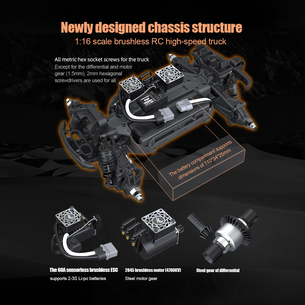 1/16 UDIRC Modello UD1610s Brushless RC Crawler 80 km/h Ad Alta Velocità di Controllo Remoto Auto Flip Fuoristrada Arrampicata Veicolo Giocattolo per Adulti