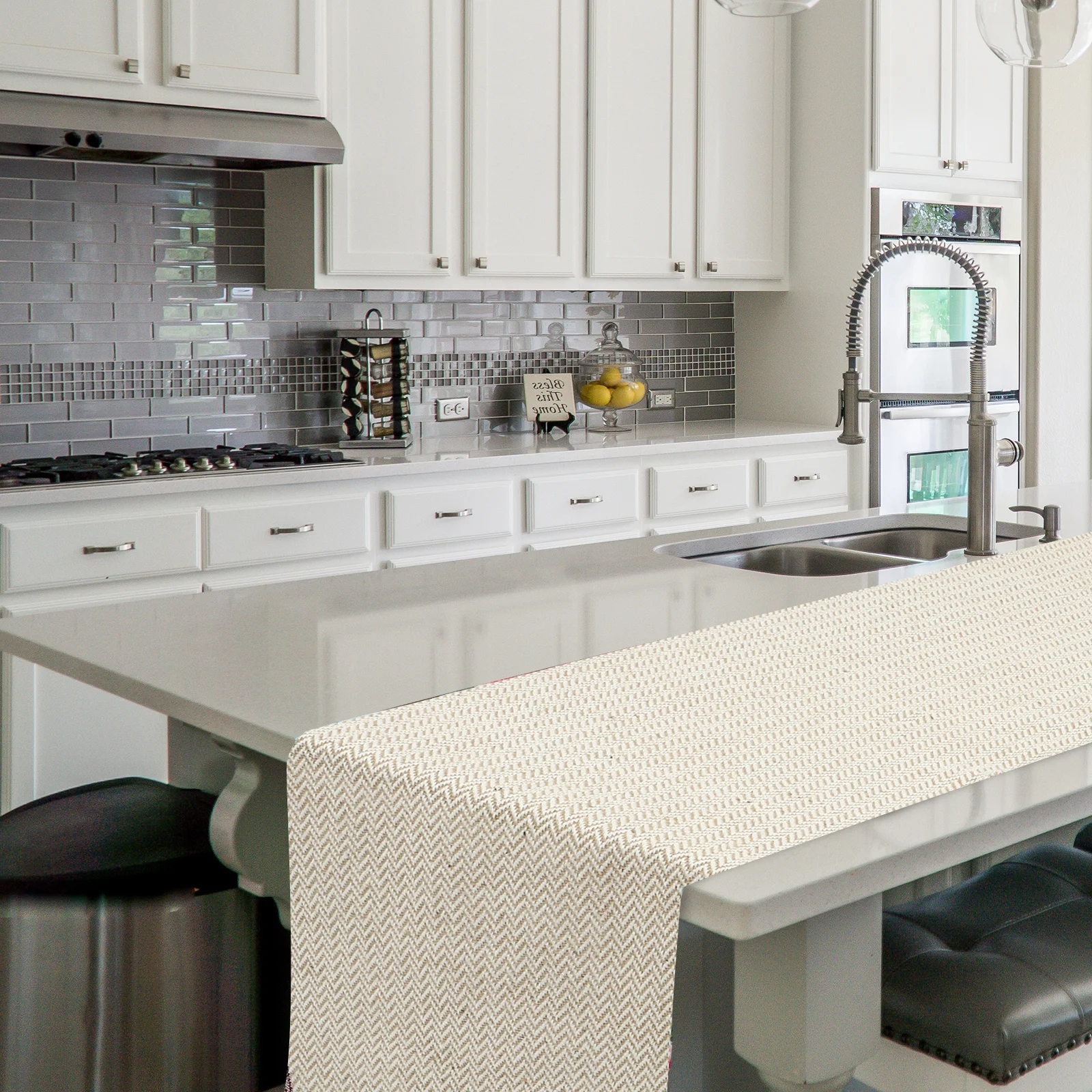 

Woven Linen Tea Table Runner Double-Sided Dining Table Cover for Wedding Banquet Birthday Holiday Party Farmhouse Tablecloth