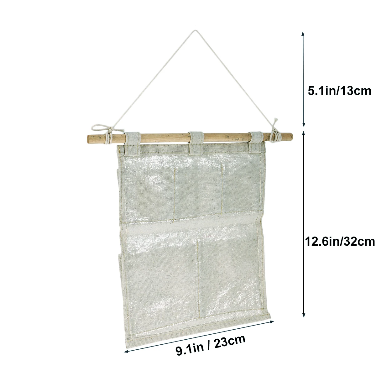 

Multi layer Fabric Storage Bag 5 Pockets Linen PE Coating Hanging Wall Bedroom Kitchen Study Room Cloth Gadgets Clothes Socks