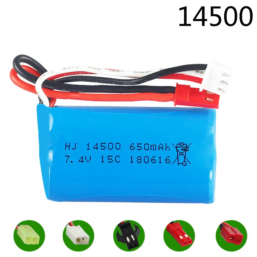 Lipo Battery For Syma F1 BR6802 HJ370 W608-7 YD712 YD921 RC helicopter toy accessories 7.4V 650mAh 14500 15C Battery JST/SM Plug