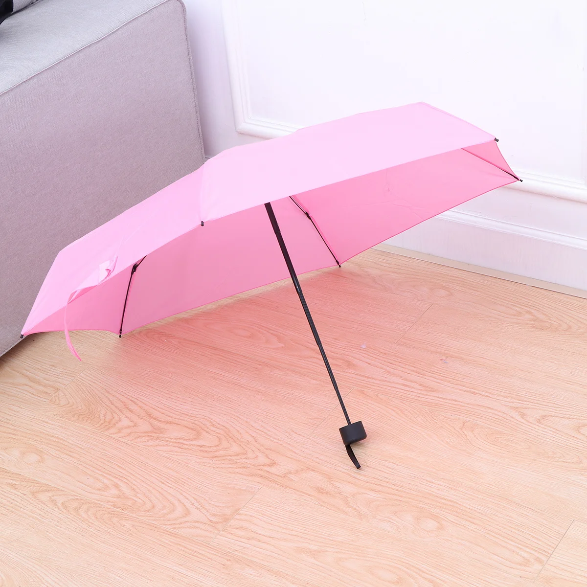 

1pc Folding Umbrella 5 Ribs Mini Lightweight Portable Travel Umbrella For Women Uv Protection Windproof Rain Sunshade Compact
