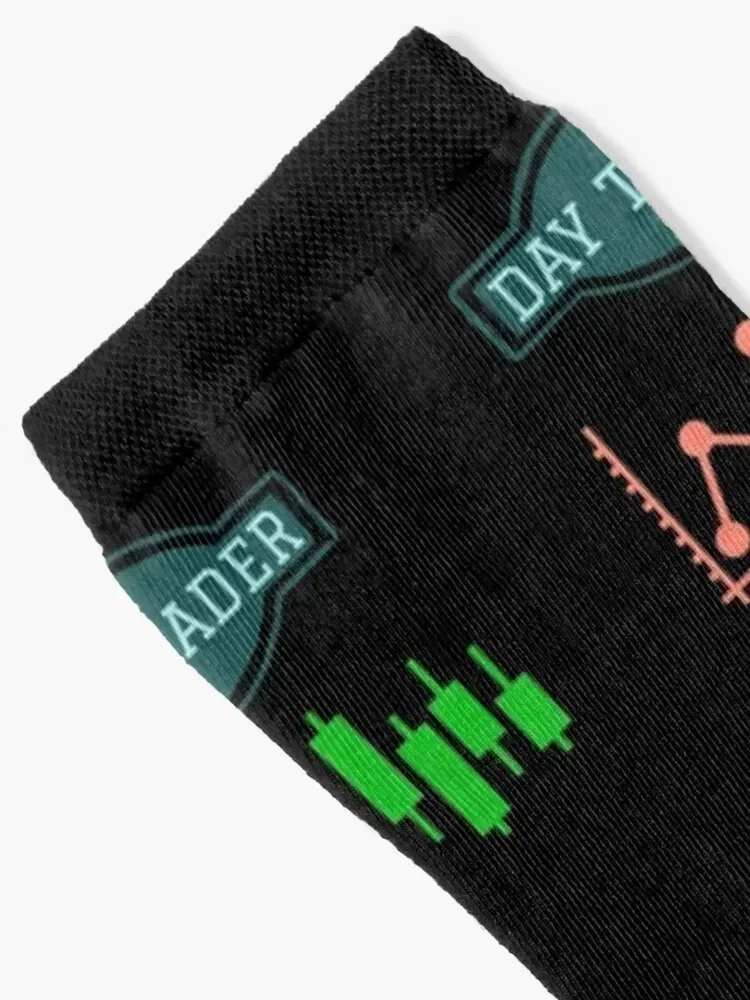 Day trader with chart and candles Socks Antiskid soccer cycling anime bright garter Socks Man Women's