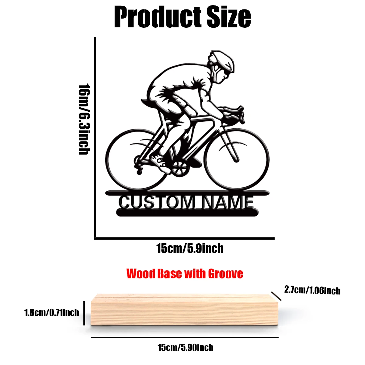1 قطعة تماثيل معدنية رومانسية مخصصة للدراجة قاعدة خشبية لتزيين الطاولة قاعدة فنية عتيقة لعشاق ركوب الدراجات
