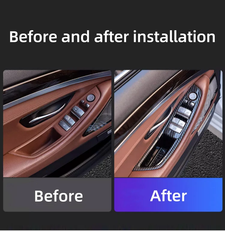 Für BMW 5er F10 2011-2017 LHD Carbon Faser Auto Tür Innen Griff Panel Trim Abdeckung Innen Schutz aufkleber Zubehör – Detail 5