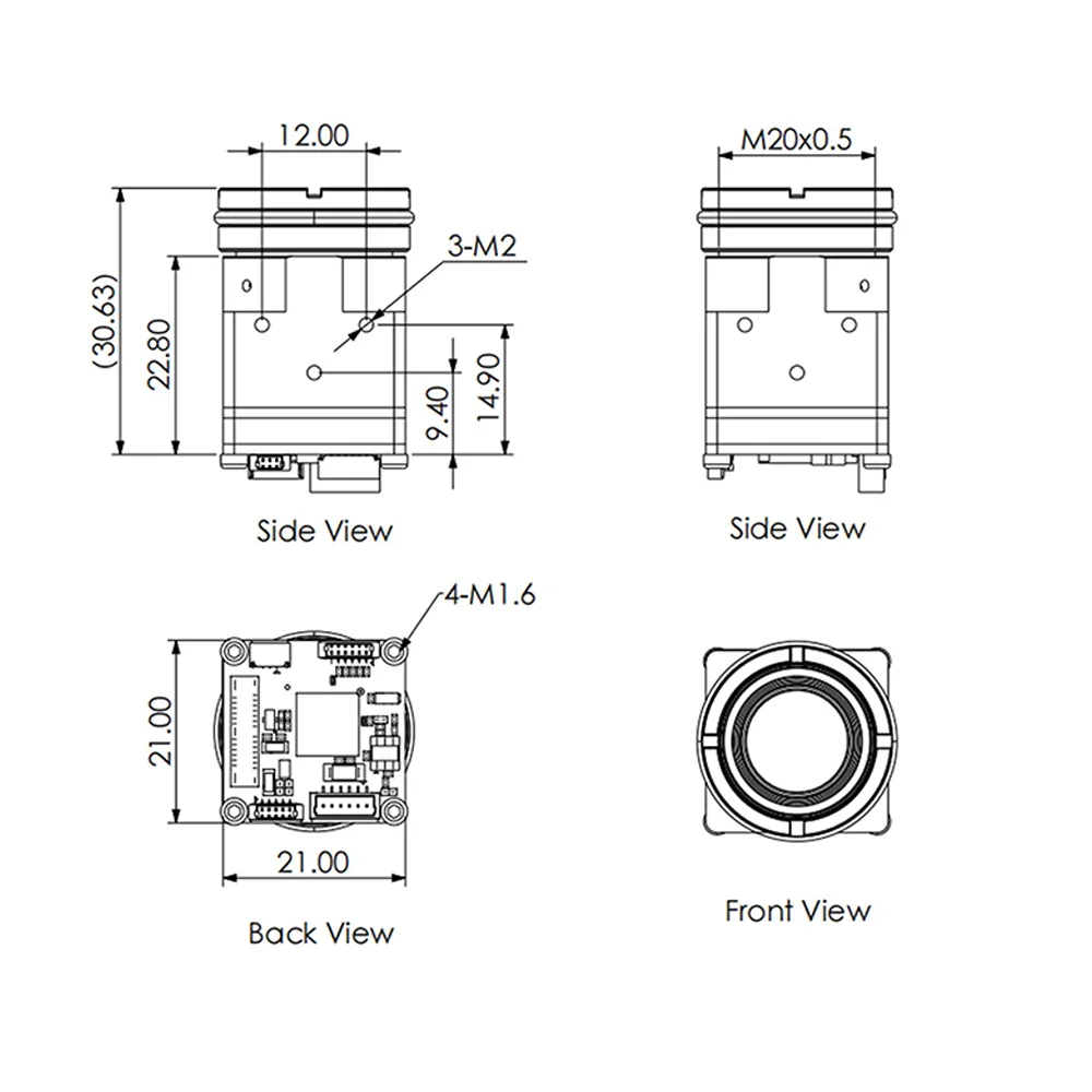 Инфракрасная тепловизионная камера БПЛА 640x512, 60 Гц, 384x288, без охлаждения VOx LWIR, 22,8 г,,-40 ° C~80 ° C,-20V,256x192 FPV ИК-изображение