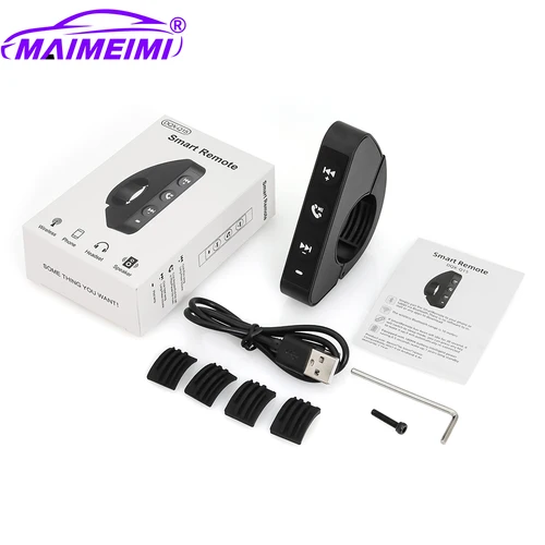 Controlador multimedia para manillar de motocicleta, interruptor de volante, inalámbrico, control remoto para teléfono inteligente, compatible con Bluetooth