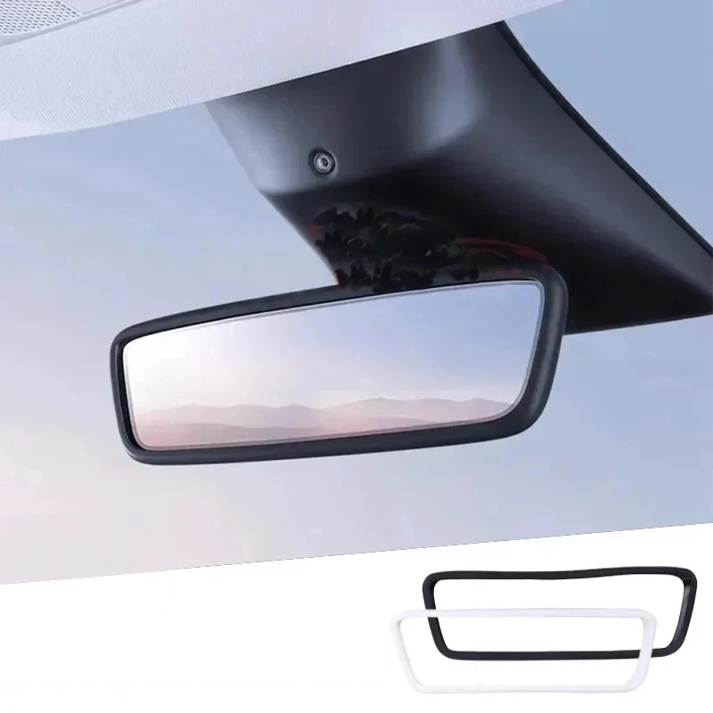 Silicone Car Screen Rearview Mirror Cover For Tesla Model 3 Y Edge Frame Protect Case Prevent Bumping Protective Frame Accessory