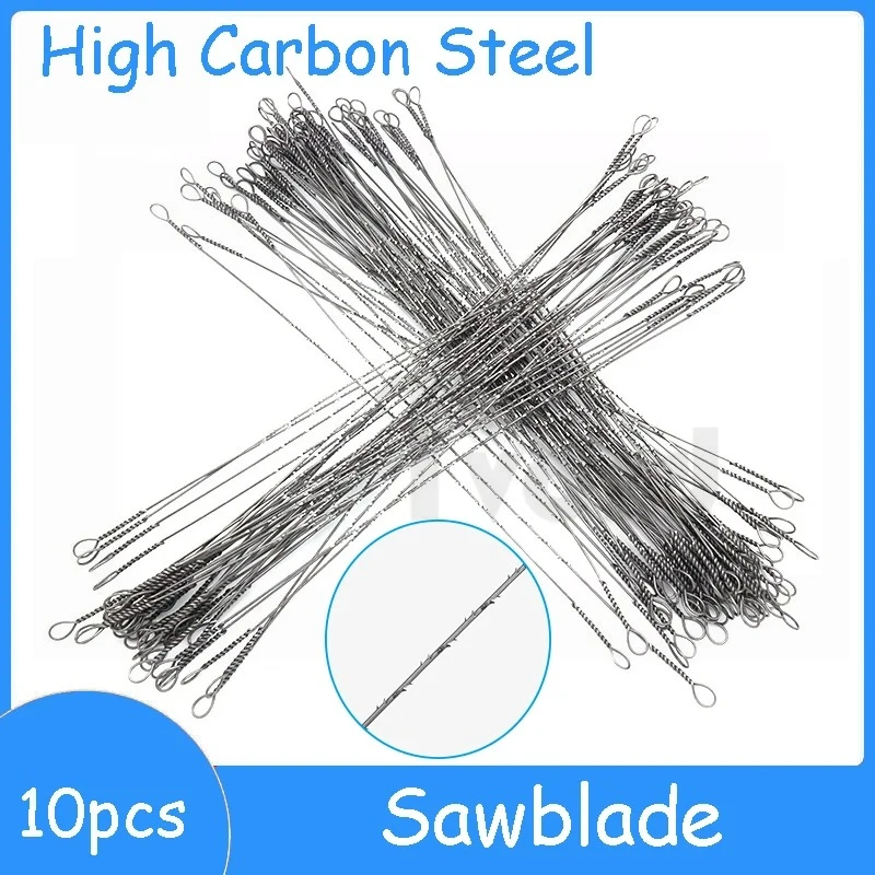 

10pcs 300mm Spiral Teeth Wire Saw Blade Broaching Saw Blade Replacement Blades For Carving Cutting Woodworking Saw Blades