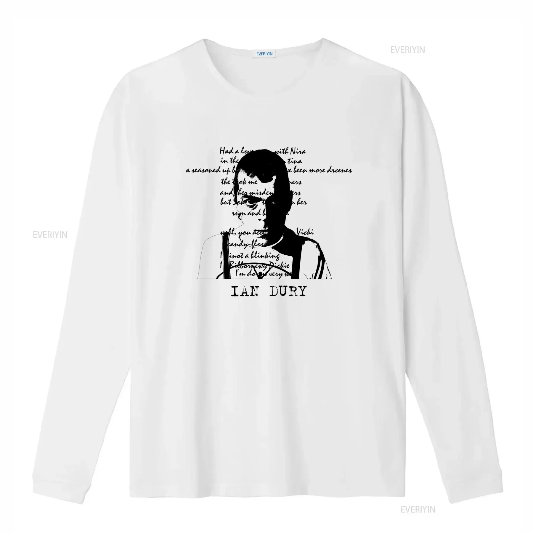 Ian Dury T Shirt Vintage Style with Unique Typography Print Perfect for Music Lovers vintage Washed Top For Everyday Wear