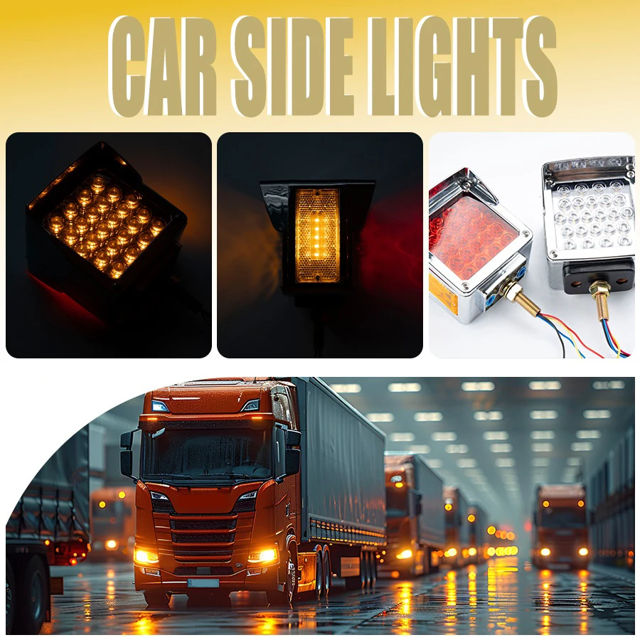 2 LED vehicle lights, turn signals and auxiliary LED base lights, 24 LED headlight beads, suitable for semi-trucks, RVs, campers