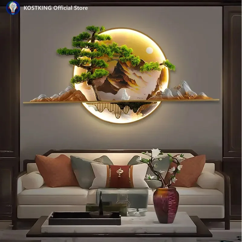 Modern Picture Wall Light LED Chinese Creative Landscape Mural Sconce Lamp For Home Living Room Study Bedroom Decor