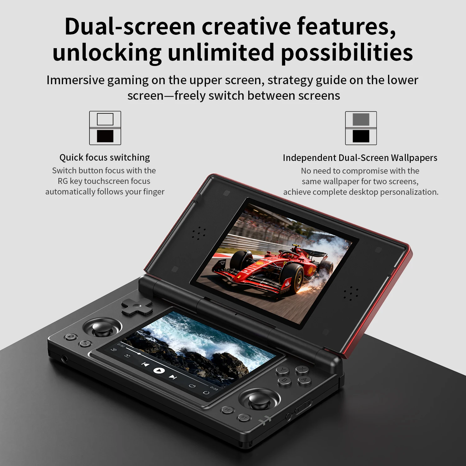 وحدة تحكم ألعاب الفيديو المحمولة Anbernic-RG503 ، شاشة OLED 4.95 بوصة ، نظام لينكس ، مشغل ألعاب محمول ، RK3566 ، بلوتوث ، 5G ، Wif