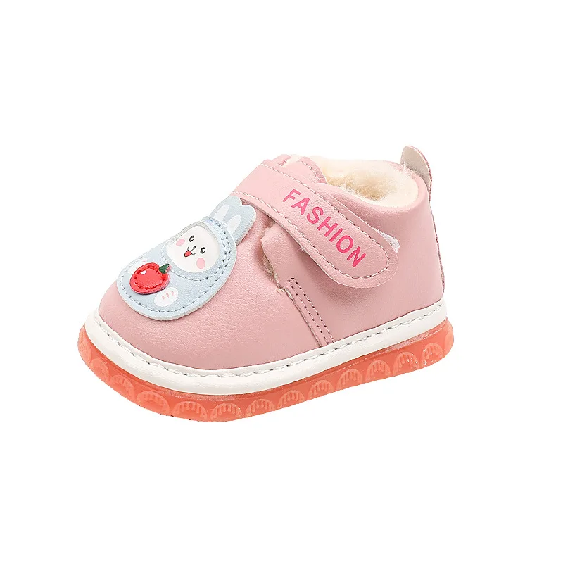 Ciepłe chodziki Comfort Casual Simple Baby Girl Shoes Cute Cartoon Baby Shoes Winter New Called Shoe Soft Soled Anti Slip Boy Shoe