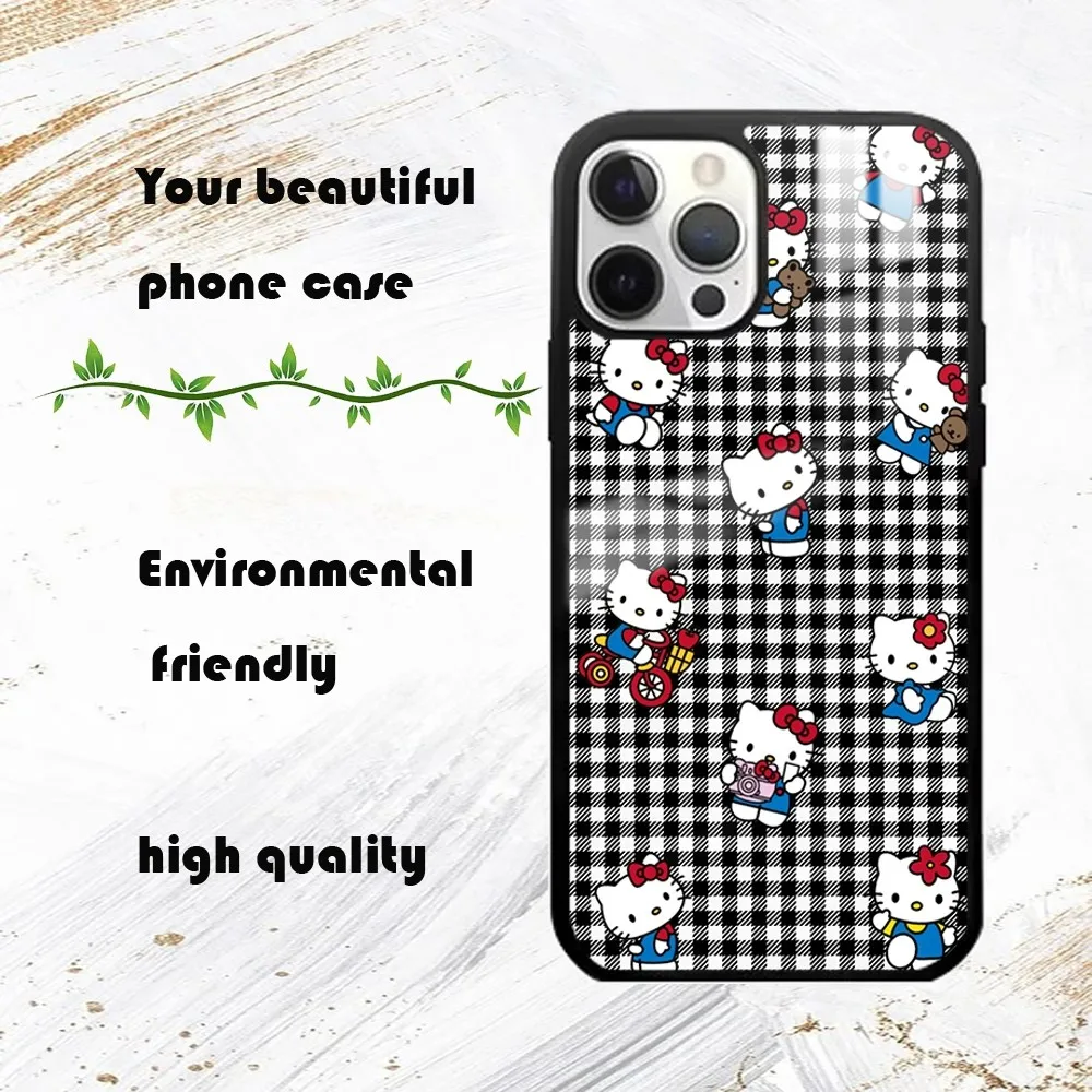 Ins Style Twisted Checkerboard Phone Case For iPhone 16 15 14 13 12 11 Pro Max Plus Mini PC Fashion mirror phone case