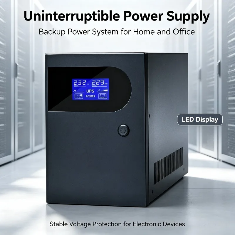 Ups Uninterruptible Power Supply Portable Voltage Stabilizer Emergency Backup Power For Computer Server Home Office Blackout Use
