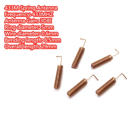 

10pcs 433MHZ spring antenna lora wireless module antenna omni directional high gain 433 digital transmission module antenna