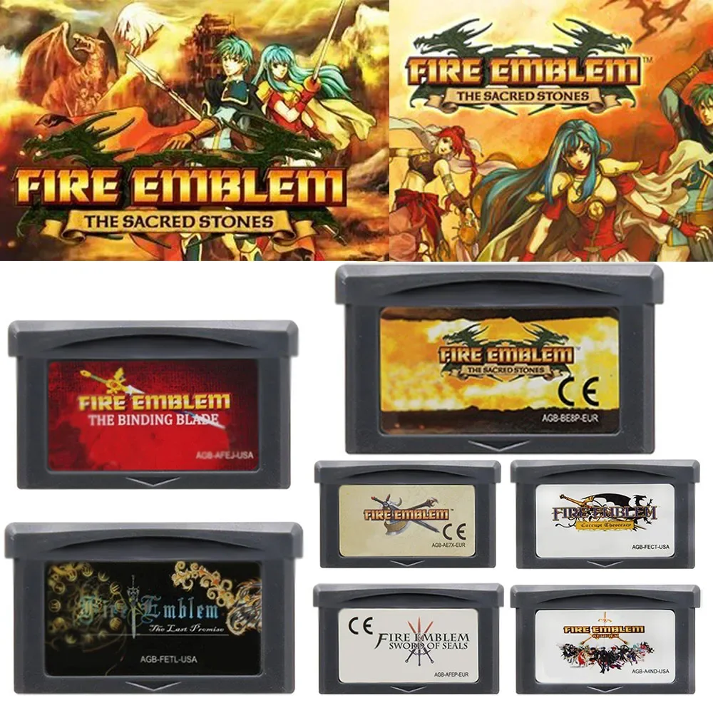 

Игровая карта GBA, 32-битная карта для игровой консоли, серия Fire Emblem: Sword of Seals, The Binding Blade, The Sacred Stones, Requiem