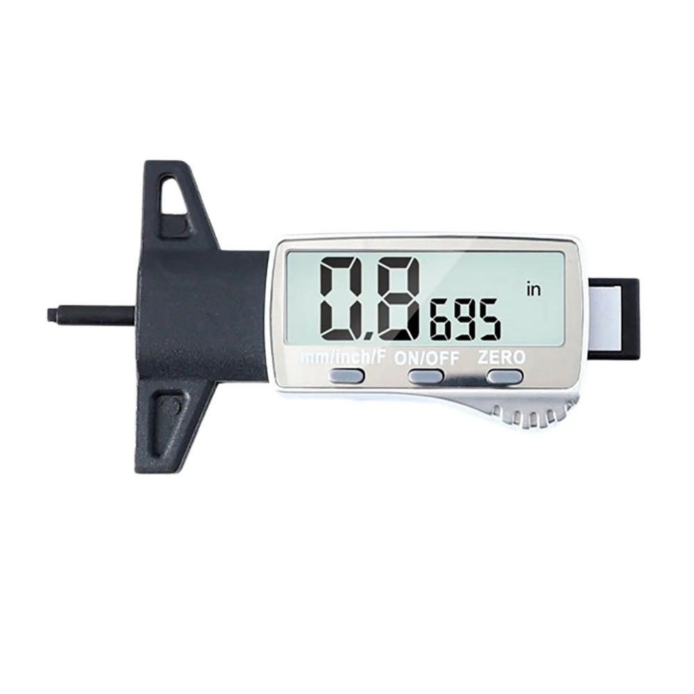 Digital Tread Depth Gauge Metric/Inch/Fraction Big Lcd Display Caliper Wheel Tread Depth Meter Measuring Tools