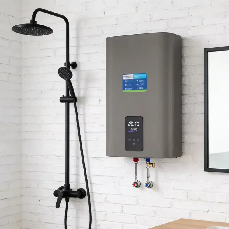 Whole House 100L Enamel Tank Vertical Storage Electric Geyser Water Heater for Shower with Temperature Display