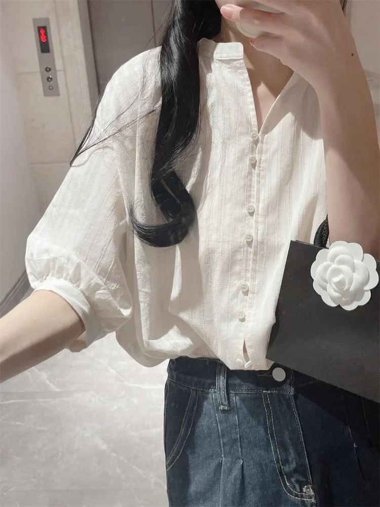 Shirts Women Solid Daily All-match Creativity Special Elegant Prevalent Korean Style Seductive Simple Comfort New Ladies Temper